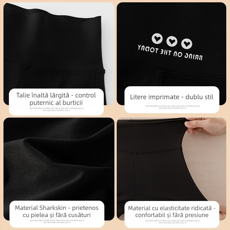 Pantaloni pentru fete, primăvara și toamna 2025, pantaloni de yoga pentru copii noi, primăvara și toamna, Weila Shark Pants, pantaloni negri la modă cu model trompetă pentru femei