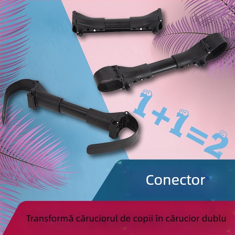 Conector pentru cărucior gemeni, tripleți, cvadrupleți, conector universal pentru cărucior, en-gros