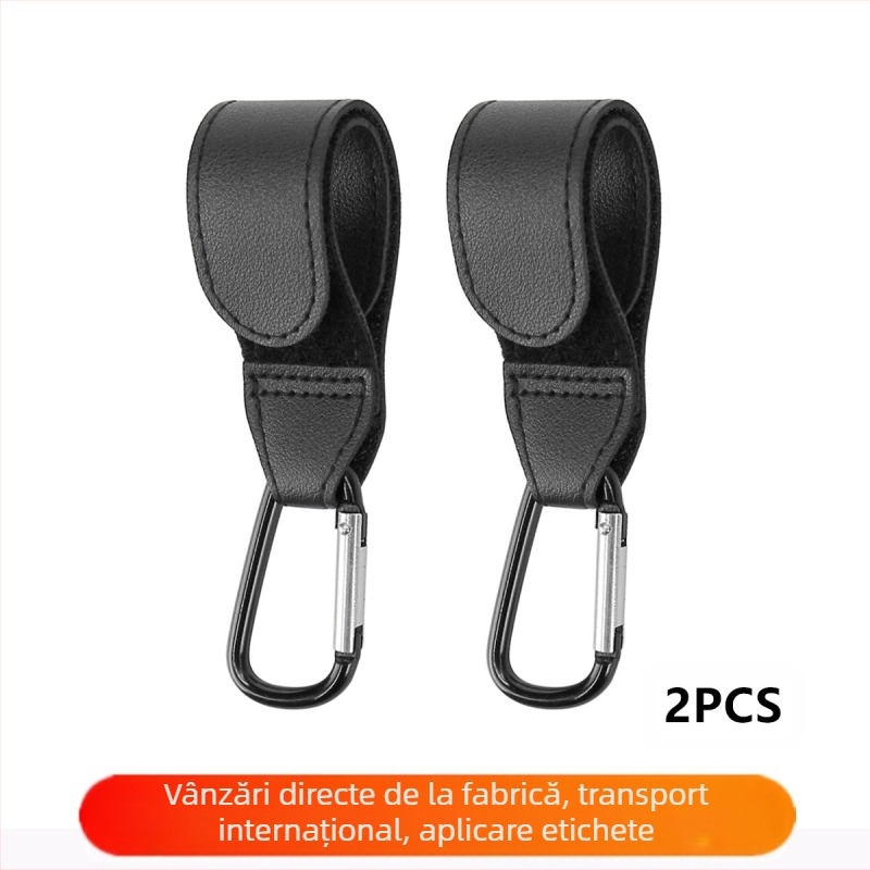Cârlig metalic pentru cărucior din piele PU, pentru încărcătură mare, portabil, pentru mașină electrică, universal, pentru cărucior, pereche de cârlige