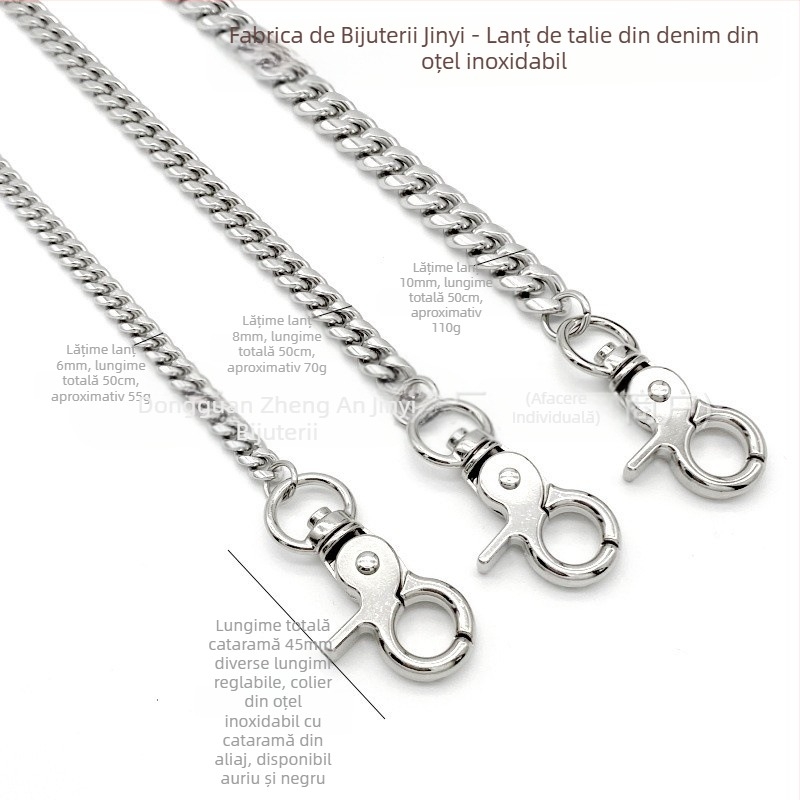 Lanț de șlefuit hip hop, personalitate europeană și americană, lanț de oțel titan, lanț de locomotivă, lanț de pantaloni, lanț de vânt decorat, lanț pentru bărbați, en-gros