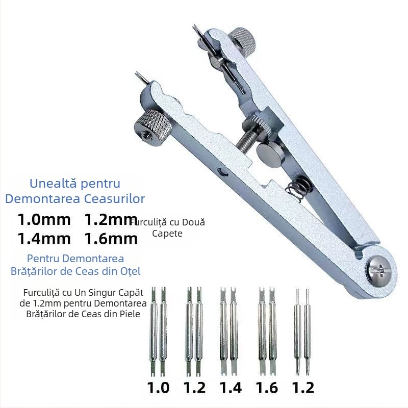 Instrumente de reparare ceasuri, Clește pentru urechi, Îndepărtare în formă de V, Clește pentru curele de ceas, Set de 10 ace pentru urechi, Clește pentru urechi 6825, Instrument de îndepărtare a ceasurilor