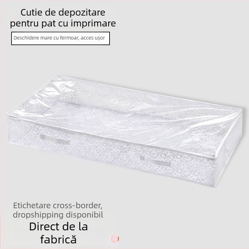 Cutie de depozitare pentru fundul patului transfrontalieră, în relief, organizator plat în relief, tip sertar, geantă de depozitare pentru haine de uz casnic, tip material textil