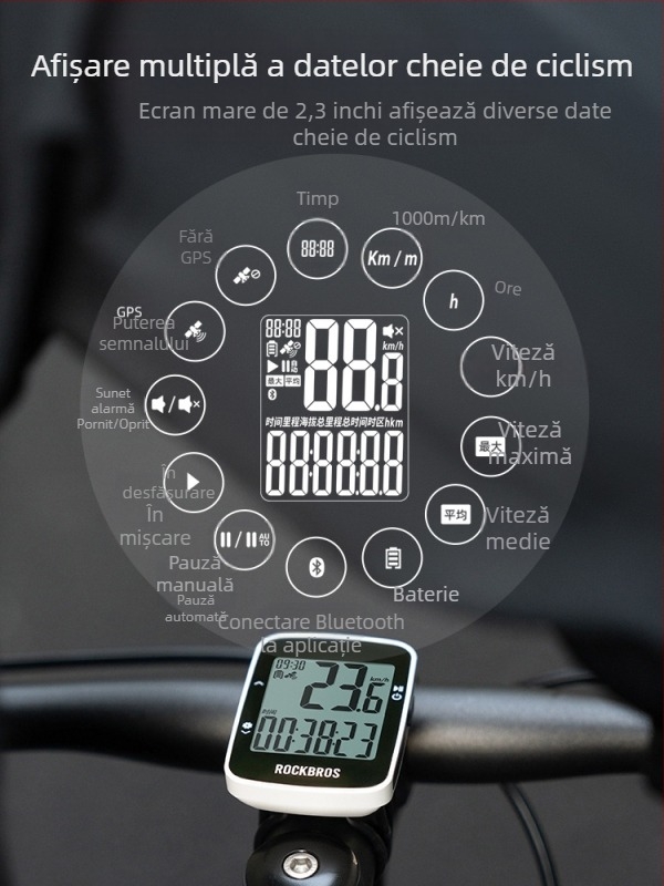 Locke Brothers Bicicletă GPS Wireless Smart Code Meter Mountain Road Bike Bluetooth Echitație Viteză Kilometraj