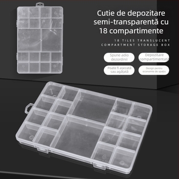 Cutie de depozitare pentru accesorii de bijuterii cu 18 grile, cutie pentru piese electronice, cutie de clasificare cu șuruburi pentru hardware, cutie de depozitare pentru mărgele mici