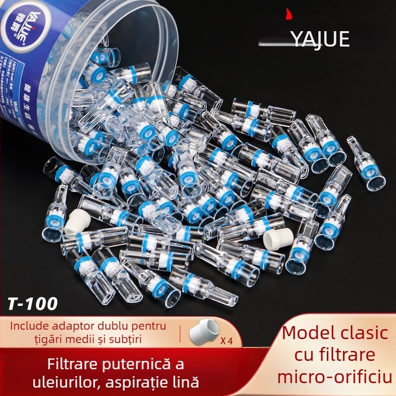 Yajue, suport pentru țigări de unică folosință, filtru pentru țigări, filtru gros și subțire de unică folosință, cu dublă utilizare, T-100 pentru bărbați și femei