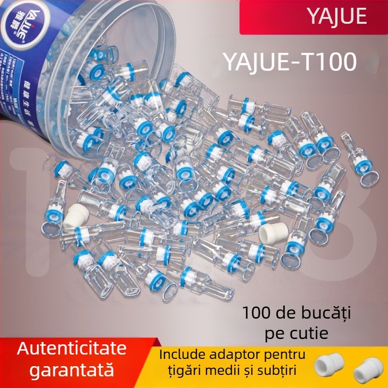 Yajue, suport pentru țigări de unică folosință, filtru pentru țigări, filtru gros și subțire de unică folosință, cu dublă utilizare, T-100 pentru bărbați și femei