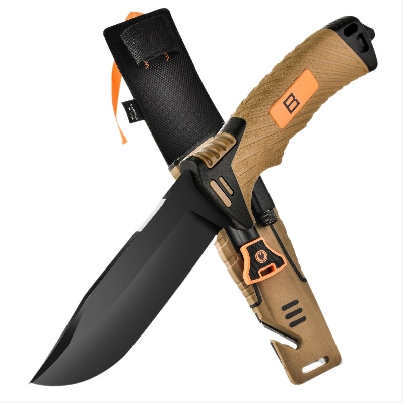 Cuțit tactic de supraviețuire, cuțit drept în aer liber, cuțit multifuncțional, cuțit de autoapărare pe câmp, cuțit portabil de înaltă duritate, cuțit ascuțit