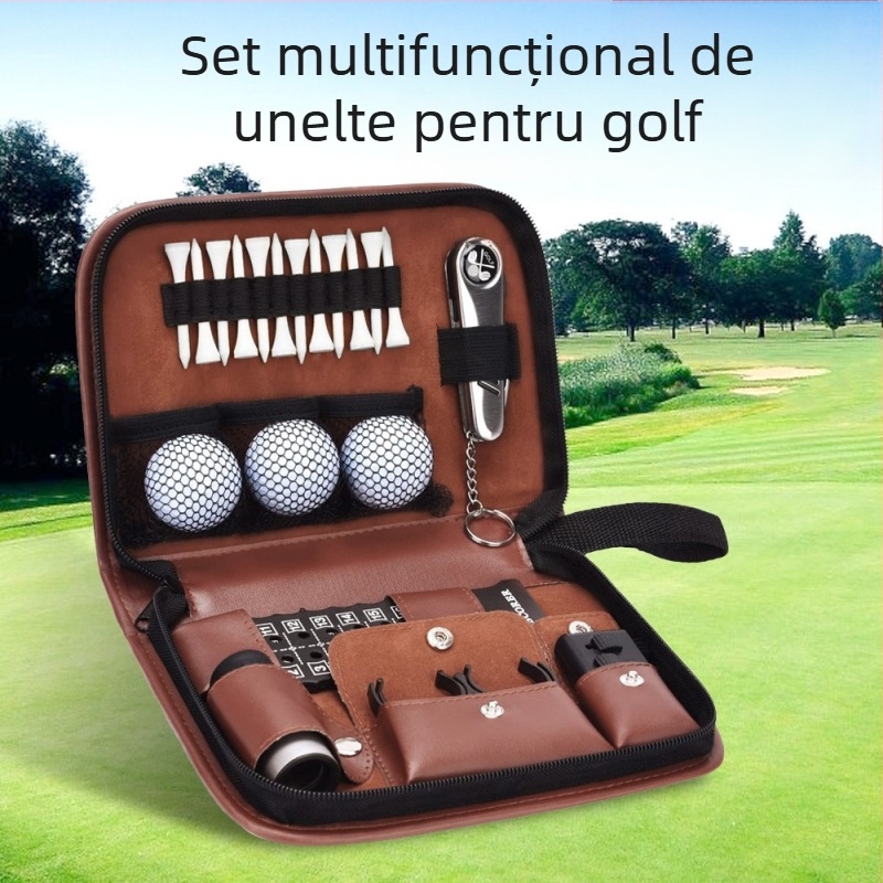 Geantă de golf pentru accesorii de golf, ușor de transportat, multifuncțională, cu capacitate mare de depozitare, geantă din piele în stoc