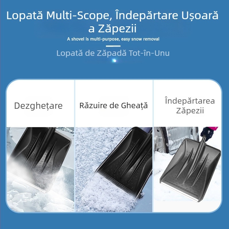 Lopată de zăpadă din plastic, de vânzare fierbinte, artefact de iarnă, detașabilă, pentru exterior, pentru îndepărtarea zăpezii, artefact, cu mâner lung, pentru îndepărtarea zăpezii