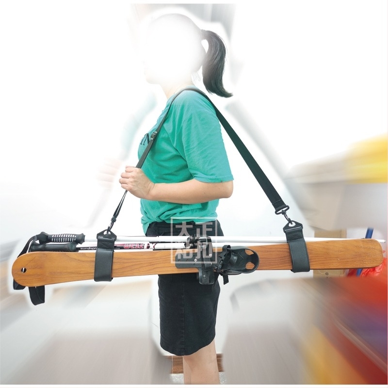 Curea de schi din piele nouă, portabilă, dublă, pentru snowboard, curea fixă, curea de sanie, reglabilă, curea de umăr pentru snowboard