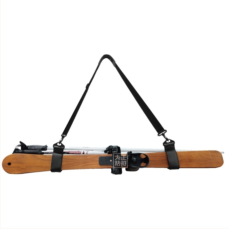 Curea de schi din piele nouă, portabilă, dublă, pentru snowboard, curea fixă, curea de sanie, reglabilă, curea de umăr pentru snowboard