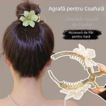 Marubeni cap păr artefact floare prindere clip feminin coadă de cal înaltă fix artefact prindere clip agrafă de păr agrafă de păr spate cap agrafă de păr