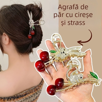 Agrafă de păr de iepure cireșe, agrafă de păr pentru spate, coc de păr pentru femei, agrafă de păr de înaltă calitate, agrafă de păr mare de rechin, agrafă de păr, agrafă de păr, coafură