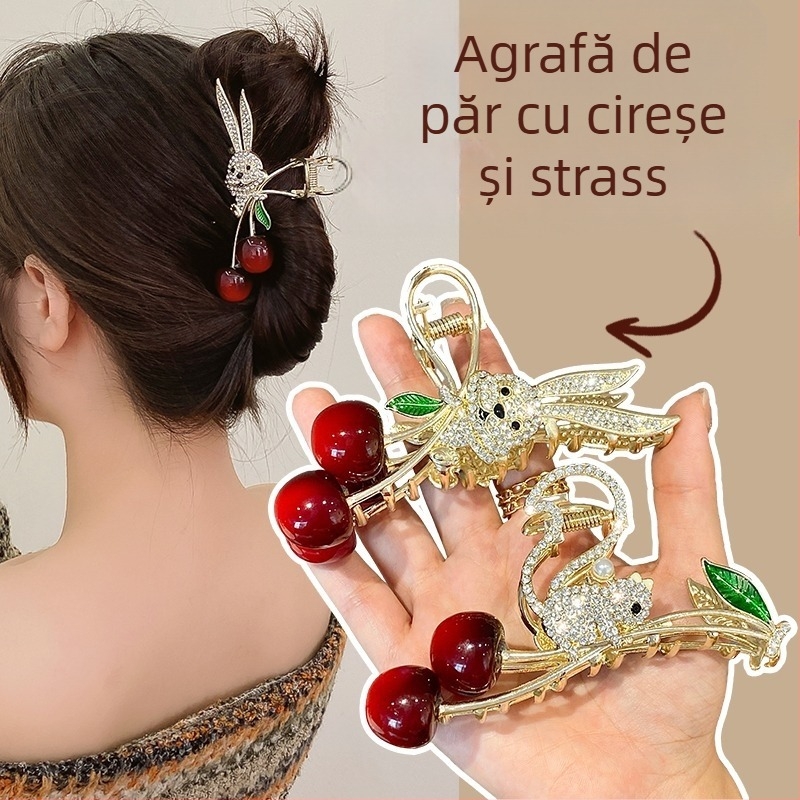 Agrafă de păr de iepure cireșe, agrafă de păr pentru spate, coc de păr pentru femei, agrafă de păr de înaltă calitate, agrafă de păr mare de rechin, agrafă de păr, agrafă de păr, coafură