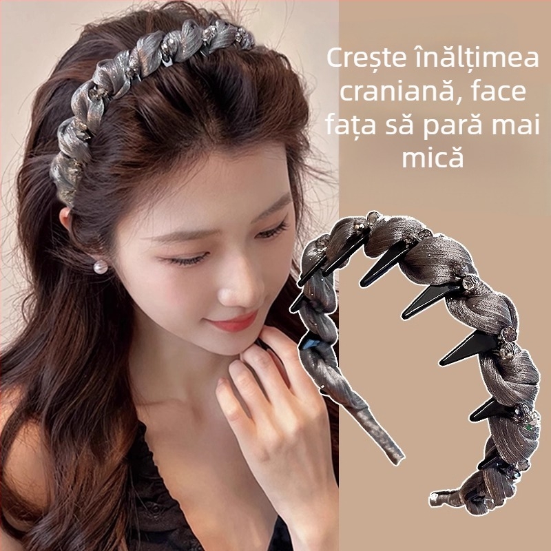 Bentiță elegantă cu coroană înaltă, cu un stil sofisticat și la modă pentru femei, accesoriu de păr nou pentru vara anului 2025