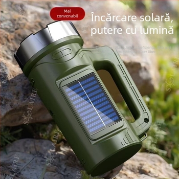 Lanternă solară puternică pentru exterior, reîncărcabilă, cu lumină puternică, lampă de minerit, lampă de uz casnic, impermeabilă, ultra-luminoasă