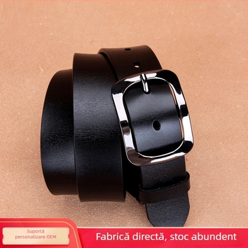 Curea de damă direct din fabrică, simplă și versatilă, din piele de vacă pură coreeană, la modă, stil cool, pentru blugi