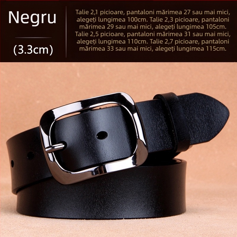 Curea de damă direct din fabrică, simplă și versatilă, din piele de vacă pură coreeană, la modă, stil cool, pentru blugi