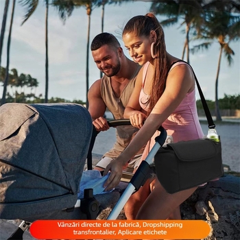 Geantă de depozitare pentru cărucior pentru bebeluși, geantă de umăr multifuncțională pentru mama, geantă de mare capacitate pentru cărucior pentru copii, geantă agățată pentru sticle, geantă agățată