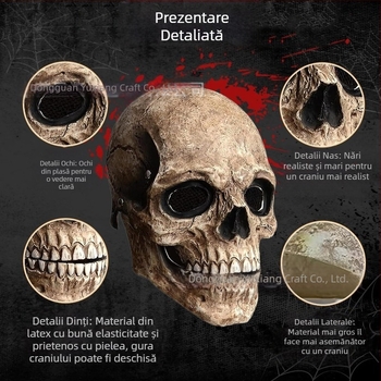 Mască de clovn ruptă cu craniu, fantomă, cavaler Jack, Halloween, gură de groază, accesoriu de pălărie mobil, vânzări directe din fabrică