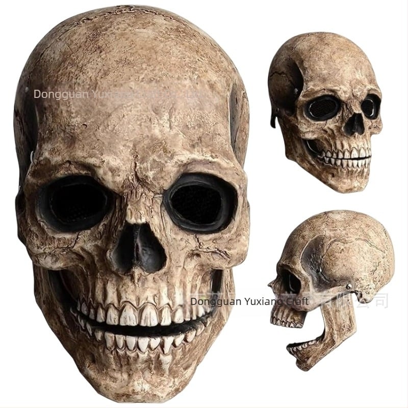 Mască de clovn ruptă cu craniu, fantomă, cavaler Jack, Halloween, gură de groază, accesoriu de pălărie mobil, vânzări directe din fabrică