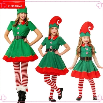 Costum de Crăciun pentru copii, costum de elf de Crăciun pentru bărbați și femei, costum de Halloween pentru părinți și copii, cosplay, bal de Crăciun, noaptea de Crăciun