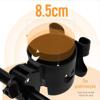 Suport universal pentru pahar pentru cărucior pentru bebeluși, două în unu, pentru bicicletă, suport pentru pahar din plastic, suport pentru telefon mobil, suport pentru pahar pentru cărucior, suport pentru sticlă