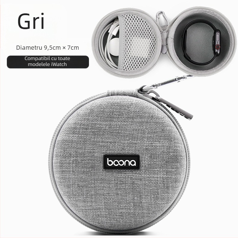 Protecție pentru depozitarea cablului de date Apple Watch, carcasă rigidă EVA rezistentă la praf, rezistentă la șocuri și compresie