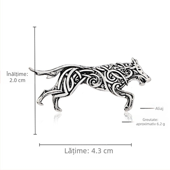 Broșă vintage cu cap de lup pentru bărbați agresivi, face vechiul electrolizat din aliaj, accesorii pentru jachetă de costum, personalizat, animal lup, pin acum