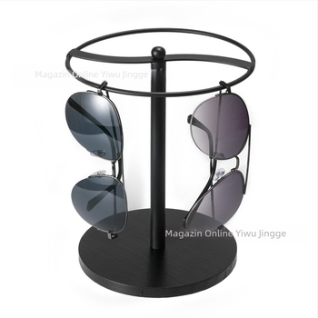 Cutie de depozitare pentru ochelari de soare transfrontalieră, ramă pentru ochelari, ramă metalică, bază de pin, raft de afișare negru-auriu