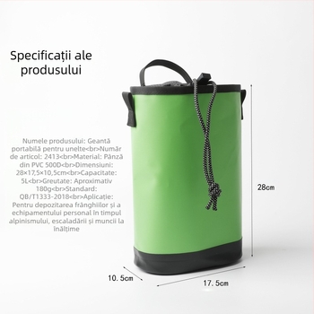 Geantă de scule impermeabilă, geantă de depozitare cu frânghie pentru lucrări aeriene, geantă de grădină și grădinărit, geantă de talie agățată, kit de întreținere, geantă cu cordon