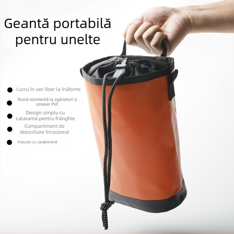 Geantă de scule impermeabilă, geantă de depozitare cu frânghie pentru lucrări aeriene, geantă de grădină și grădinărit, geantă de talie agățată, kit de întreținere, geantă cu cordon