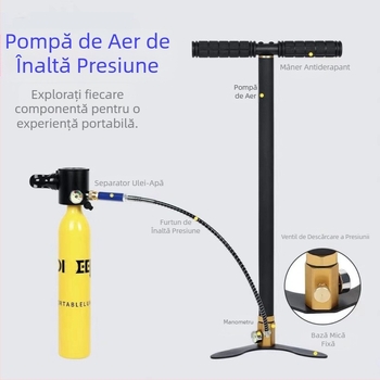 Pompă de înaltă presiune din oțel inoxidabil direct din fabrică, 30MPA, pompă de aer manuală răcită cu apă, 40MPA