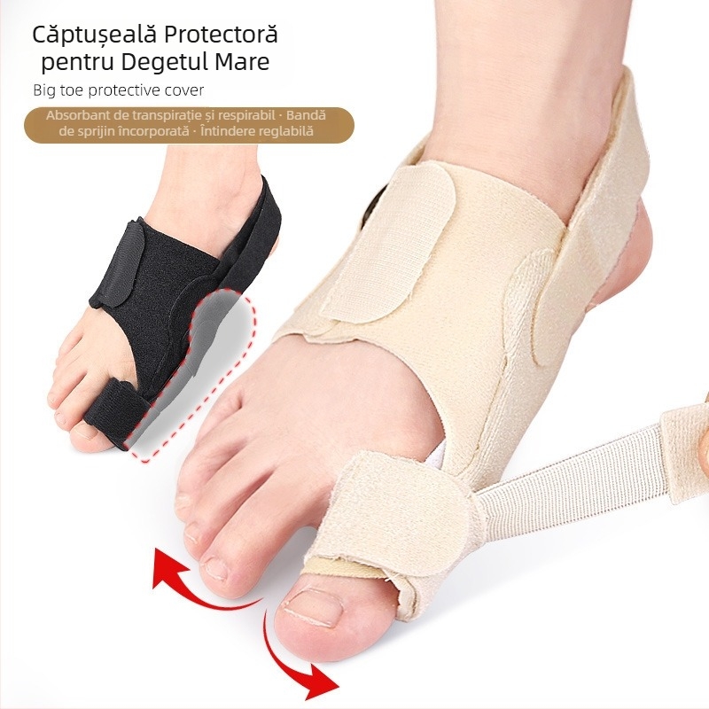 Centură de fixare a degetelor de la picioare, Valgus pentru degetul mare, Proeminență osoasă a piciorului mare, Separator de degete suprapuse, Protecție pentru picior cu tensiune reglabilă zi și noapte