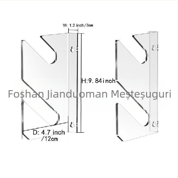 1 pereche de suporturi de afișare acrilice pentru skateboard-uri, montate pe perete, suport orizontal pentru depozitare pe perete, suport pentru longboard și punte