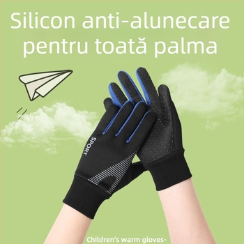 Mănuși pentru copii, mănuși de ciclism rezistente la vânt, schi, zăpadă, impermeabile, căptușite cu fleece, antiderapante, de iarnă, pentru băieți, calde, pentru ciclism