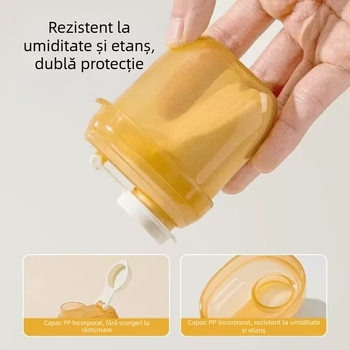 Cutie portabilă de distribuire a laptelui praf pentru utilizare în deplasare, recipient cu un singur compartiment pentru depozitarea cerealelor de orez pentru bebeluși
