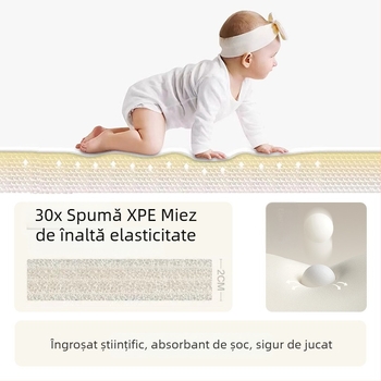 Saltea de târâre pentru bebeluși, saltea din spumă îngroșată, material sigur, fără miros, rezistentă la ulei, anti-murdărire, ușor de curățat, pliabilă și depozitat