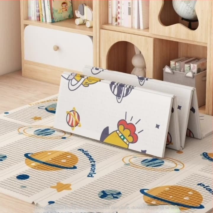 Saltea de târâre pentru bebeluși, saltea din spumă îngroșată, material sigur, fără miros, rezistentă la ulei, anti-murdărire, ușor de curățat, pliabilă și depozitat
