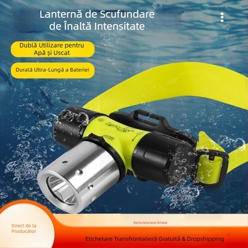 Lanternă frontală cu lumină puternică și de lungă durată pentru biciclete, lumină cu dublă utilizare, lampă profesională T6 ultra-luminoasă, potrivită pentru lampă frontală de scufundări în mare