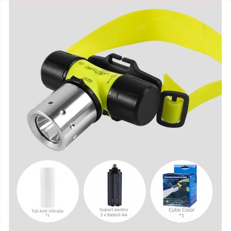 Lanternă frontală cu lumină puternică și de lungă durată pentru biciclete, lumină cu dublă utilizare, lampă profesională T6 ultra-luminoasă, potrivită pentru lampă frontală de scufundări în mare