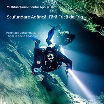 Lanternă de scufundări cu încărcare subacvatică, comutator magnetic profesional, iluminare puternică, impermeabilă, lumini exterioare speciale super luminoase
