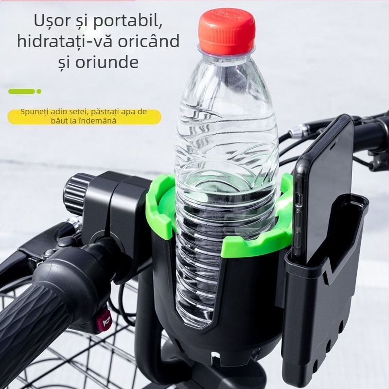 Suport pentru pahar de apă pentru mașină electrică două în unu, suport pentru sticla de apă pentru bicicletă, suport pentru baterie pentru ceai cu lapte pentru mașină, suport pentru telefon mobil, suport pentru pahar pentru bicicletă Nou
