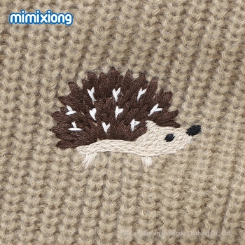 Costum brodat cu arici tricotat pentru bebeluși, de toamnă și de iarnă, INS, vânzare fierbinte