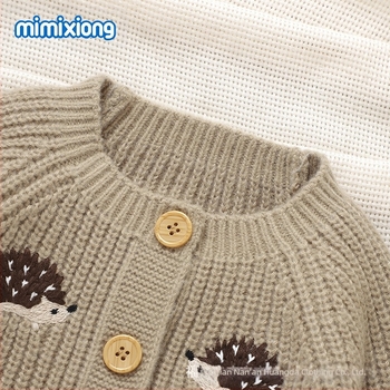 Costum brodat cu arici tricotat pentru bebeluși, de toamnă și de iarnă, INS, vânzare fierbinte