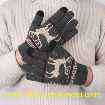 Mănuși duble de călărie cu căptușeală din lână, îngroșate, de iarnă, mănuși de lână, en-gros, mănuși calde și reci, căptușeli din lână