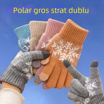 Mănuși duble de călărie cu căptușeală din lână, îngroșate, de iarnă, mănuși de lână, en-gros, mănuși calde și reci, căptușeli din lână