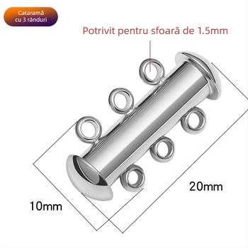 Cataramă fixă cu două rânduri de conexiune din oțel inoxidabil, cataramă magnetică cu două rânduri de catarame pentru colier cu perle, cataramă fixă