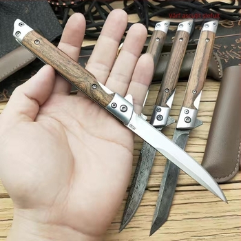 Cuțit pliabil cu stilou magic, vândut de Amazon, cuțit de supraviețuire în aer liber M390, cuțit de camping cu model Damasc