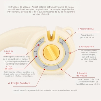 Ascuțitor de cuțite multifuncțional șase-în-unu, foarfece de bucătărie de uz casnic, piatră de ascuțit cuțite de bucătărie, ascuțitor de cuțite